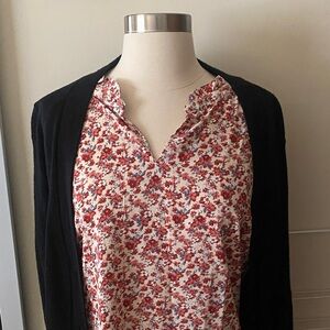 Floral Red and Orange Top